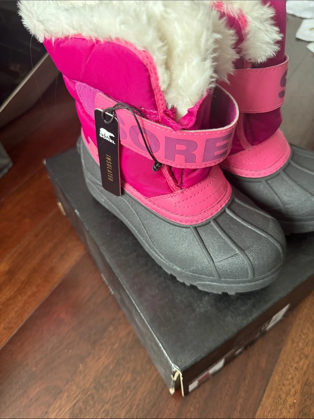 Sorel Kids Hot Pink and Gray Insulated Snow Boots